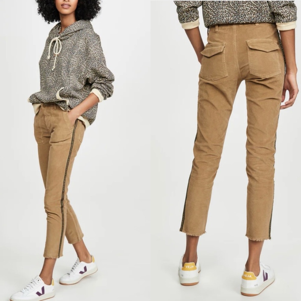 Nili Lotan Jenna Corduroy Pants with Tape 0 | Designer Straight Leg| Luxury